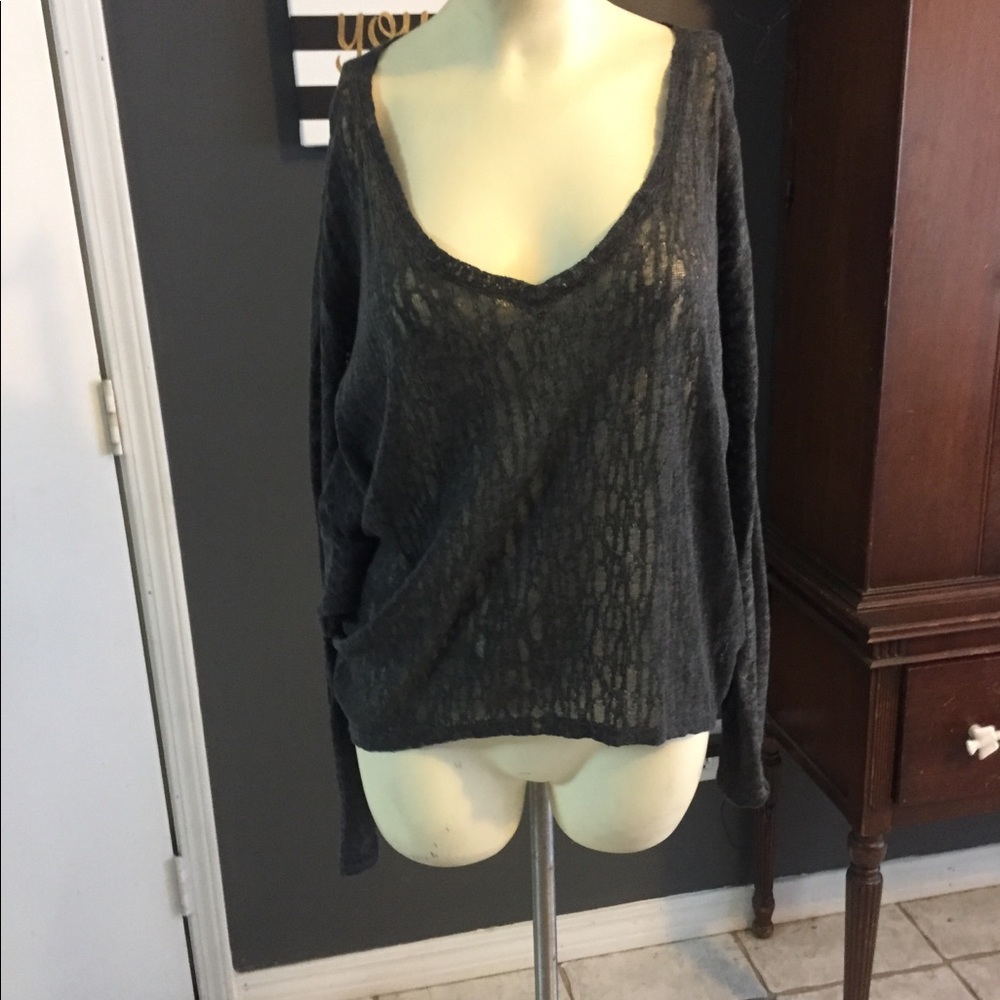 Buffalo gray sheer dolman top size m